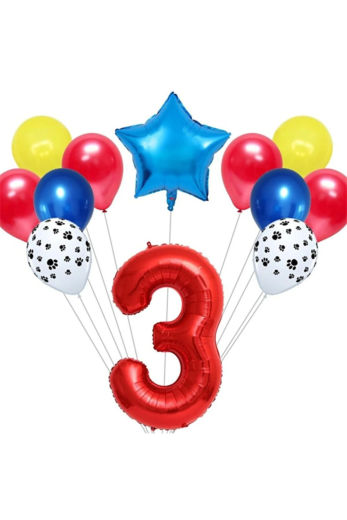 KIRMIZI RAKAMLI BALON SET
