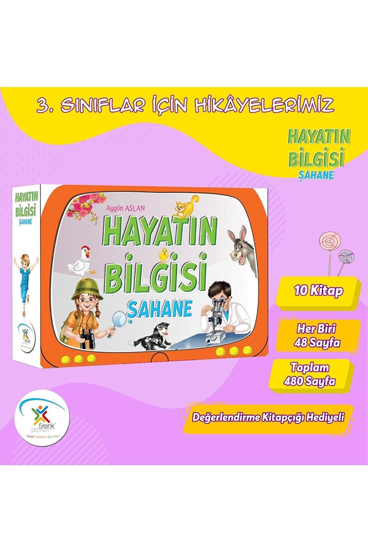 5 Renk Yayınları Hayatın Bilgisi Şahane Kutulu Hikaye Seti Dizisi (10 Kitap) 