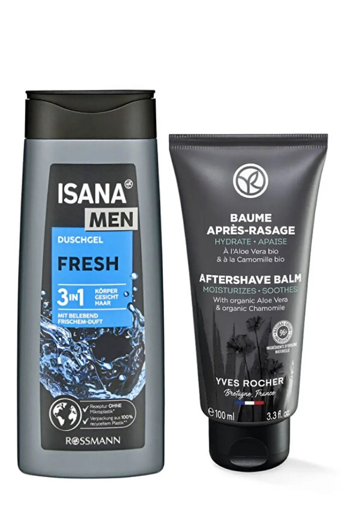 Vegan Ferahlatıcı ve Yatıştırıcı Tıraş Sonrası Balsam 100ml + Isana Men Duş Jeli 3 in 1 Fresh 300 ml