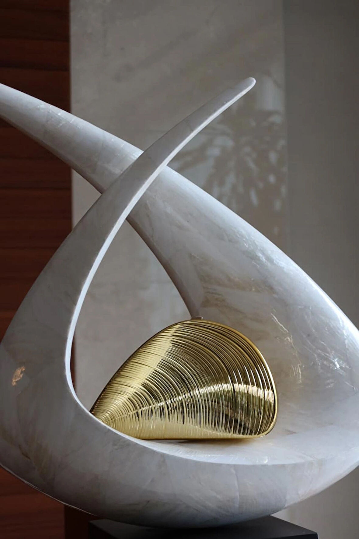 Gold Midye Mika Zincirli El Omuz Çantası