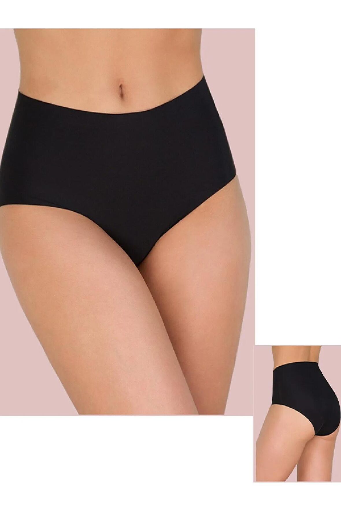 Yüksek Bel Lazer Kesim Bato Silikonlu Kaydırmaz Slip Lazer Külot Korse