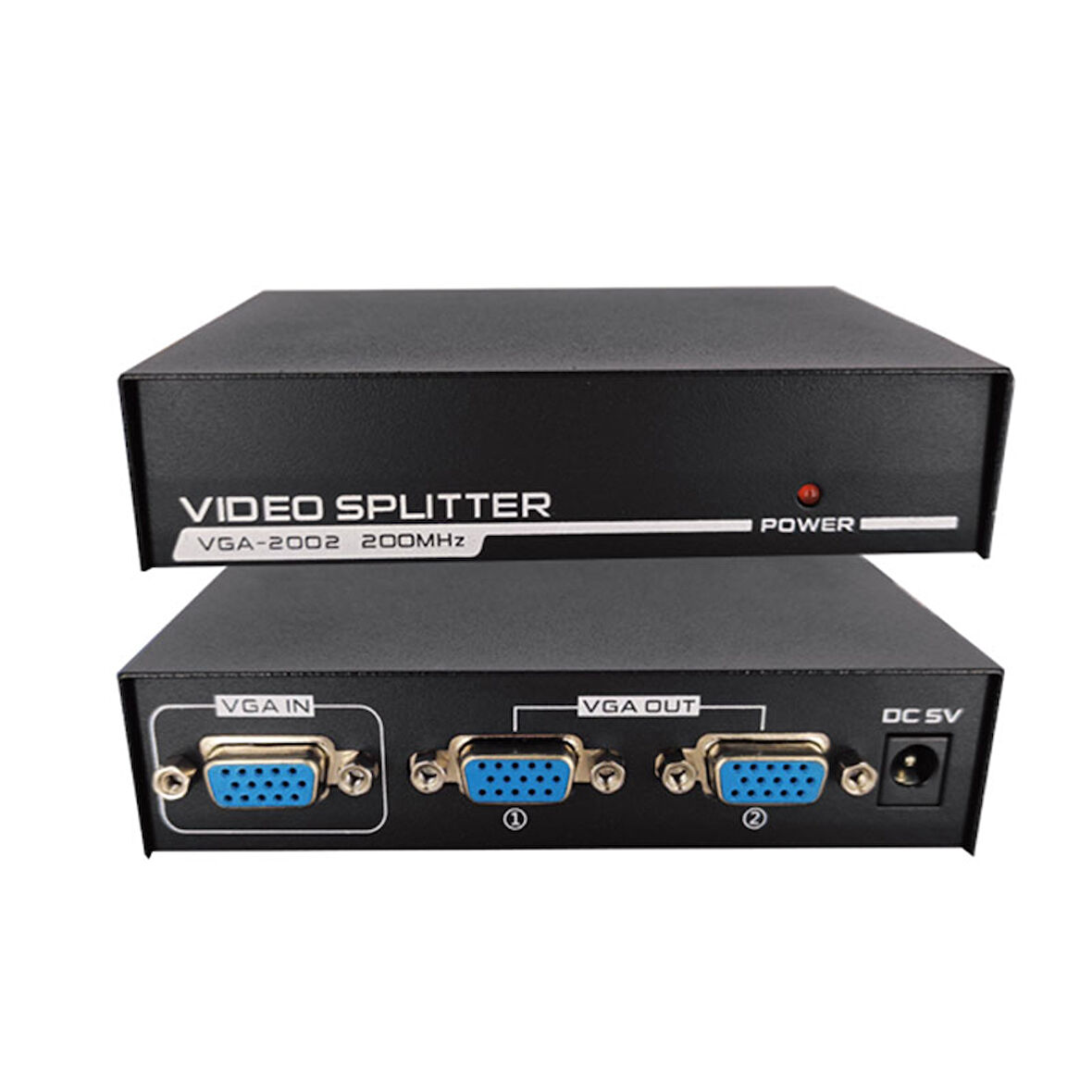 2 Port VGA Splitter 200 Mhz 1 Giriş 2 Çıkış Video Ekran Çoğaltma 