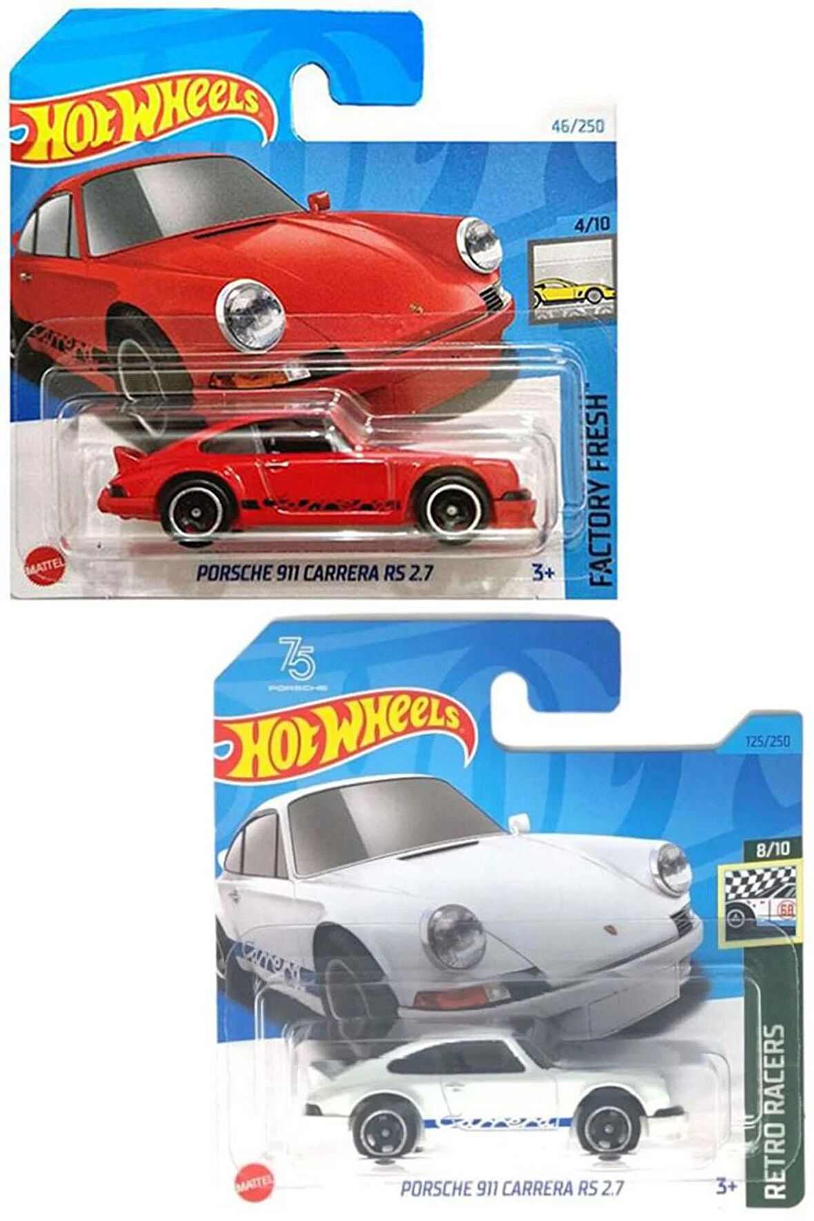 Hot Wheels 2 Araç Set Porsche 911 Carrera RS 2.7 Kırmızı & Beyaz (1/64)