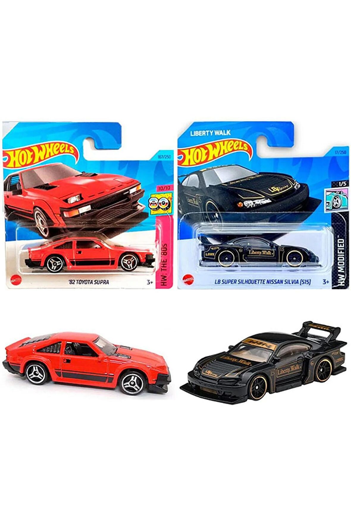 Hot Wheels 82 Toyota Supra & LB Super Silhouette Nissan Silvia (S15) 2 Araç Set (1:64) 