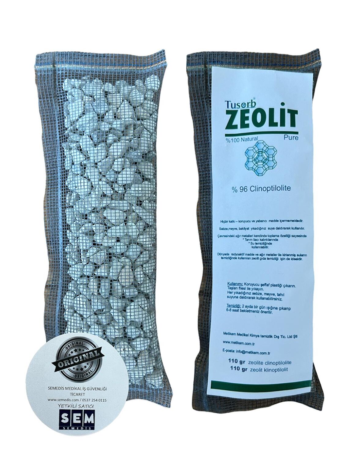 Semedis Tusorb Zeolit Gıda taşları Ekonomik paket 3*110 gr