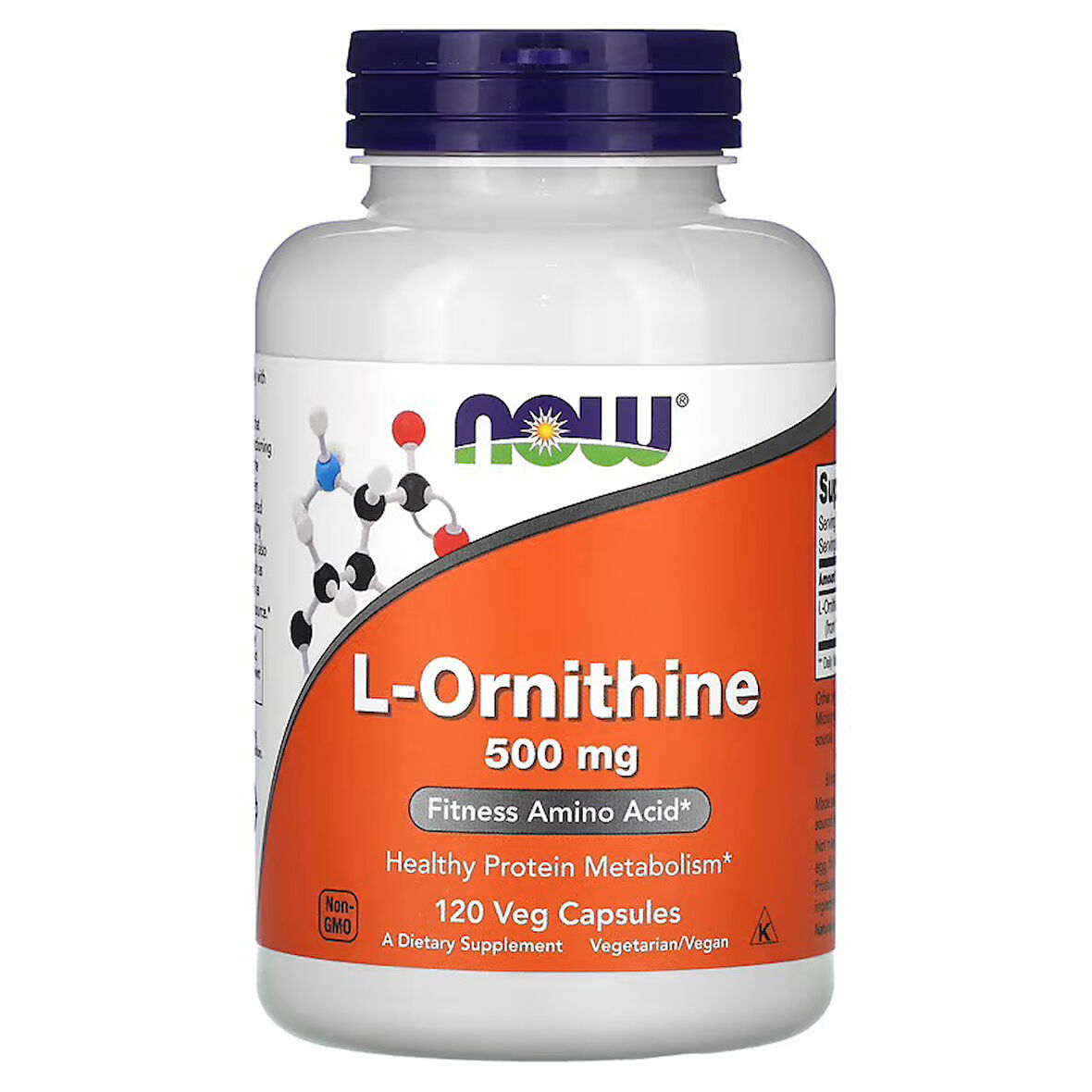 L-Ornithine, 500 mg, 120 Veg Kapsül