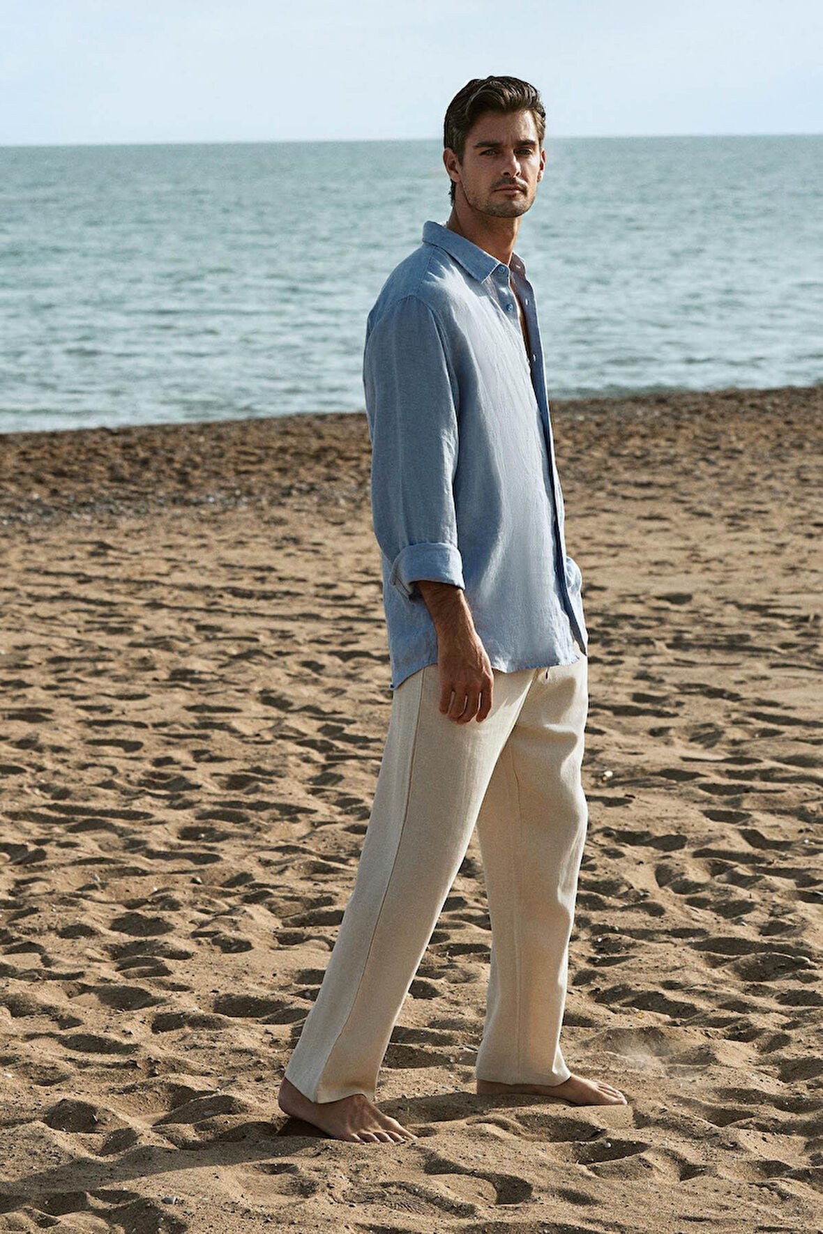 Haşema Keten Kumaş Geniş Paça Erkek Pantolon 4021