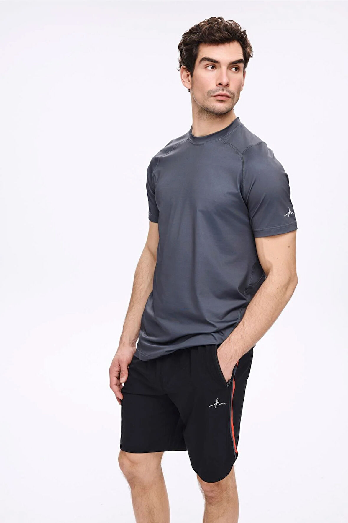 Haşema Active Erkek Gri Spor Tişört 5030