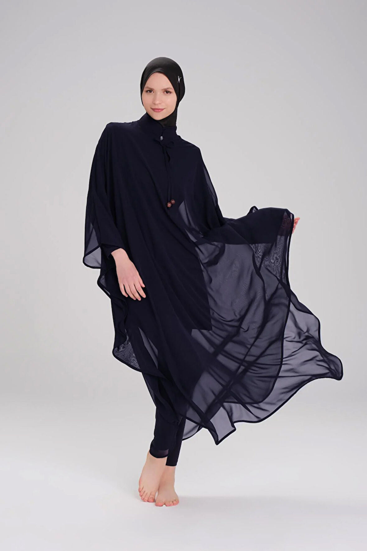 Haşema Lacivert Uzun Pareo 4093