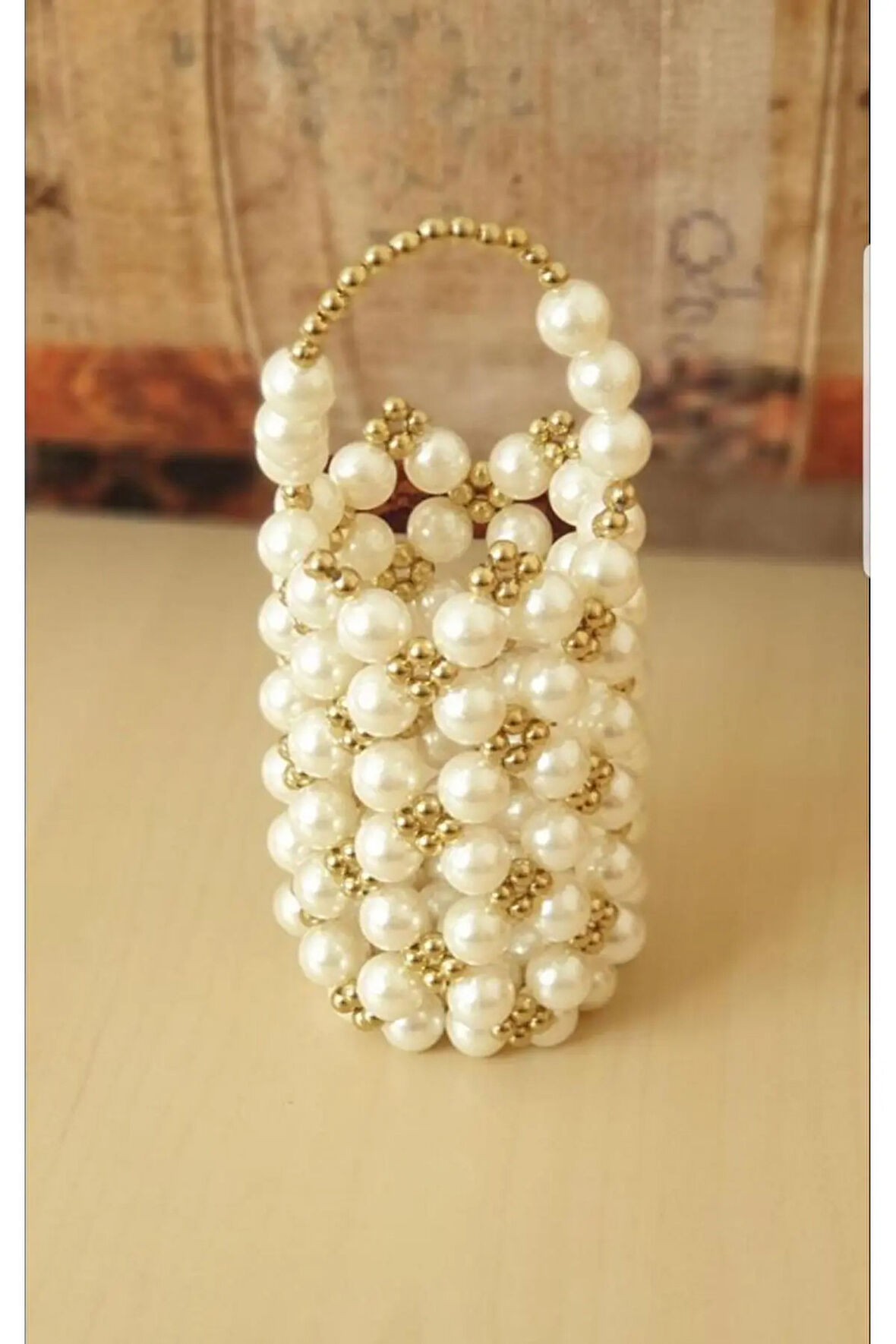 El Örmesi - İnci Işıltısında Silindir El Çantası- Günlük ,Özel Gün (Nikah,Düğün)