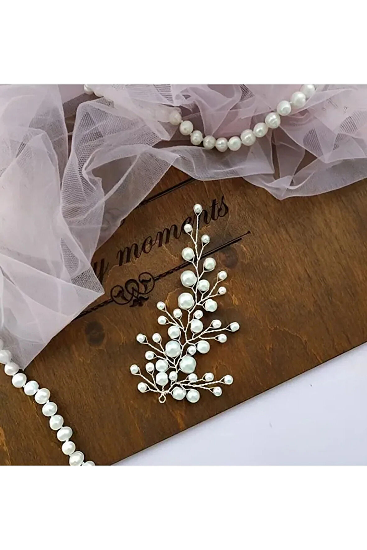 El Yapımı- İnci Saç Aksesuarı- Günlük ,Özel Gün (Nikah,Düğün)