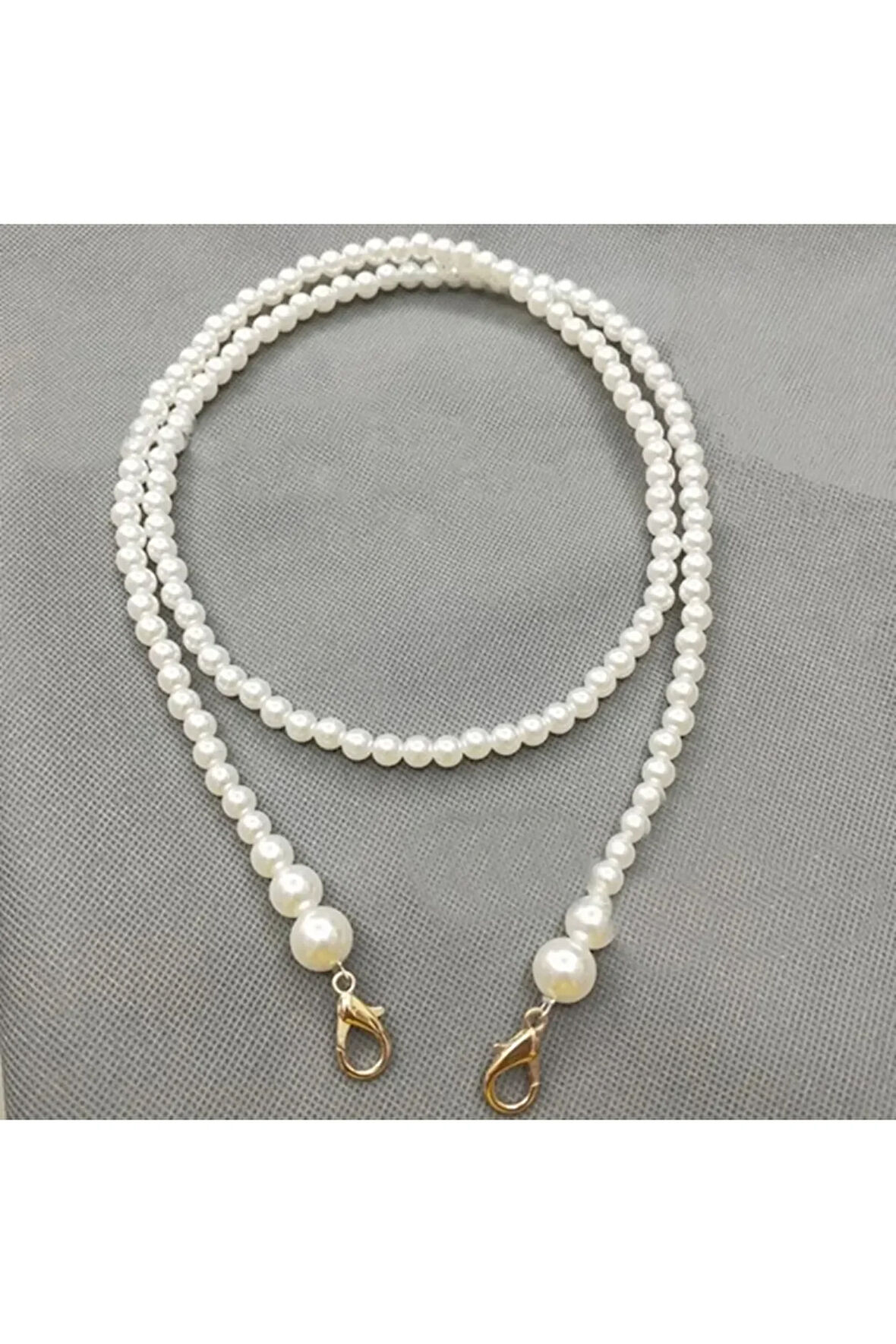 El Yapımı - İnci Zarefetiyle Aksesuarlı Çanta Askısı