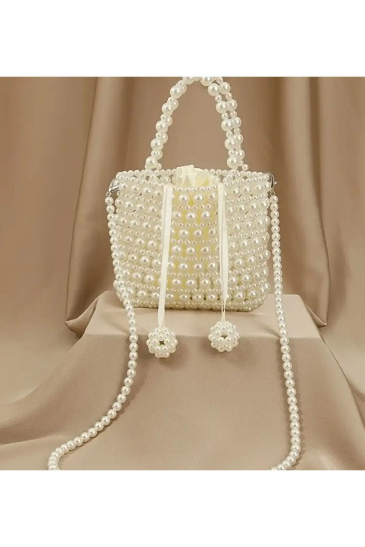 El Örmesi -İnci Parıltısıyla Orta Boy El Çantası- Günlük ,Özel Gün (Nikah,Düğün)