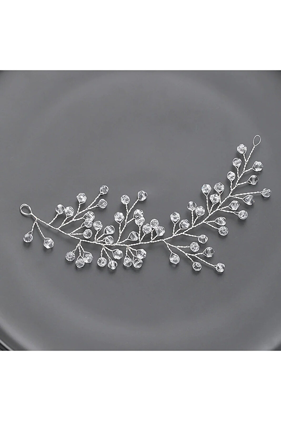 El Yapımı - Kristal İncili Özel Saç Aksesuarı - Günlük ,Özel Gün (Nikah,Düğün)