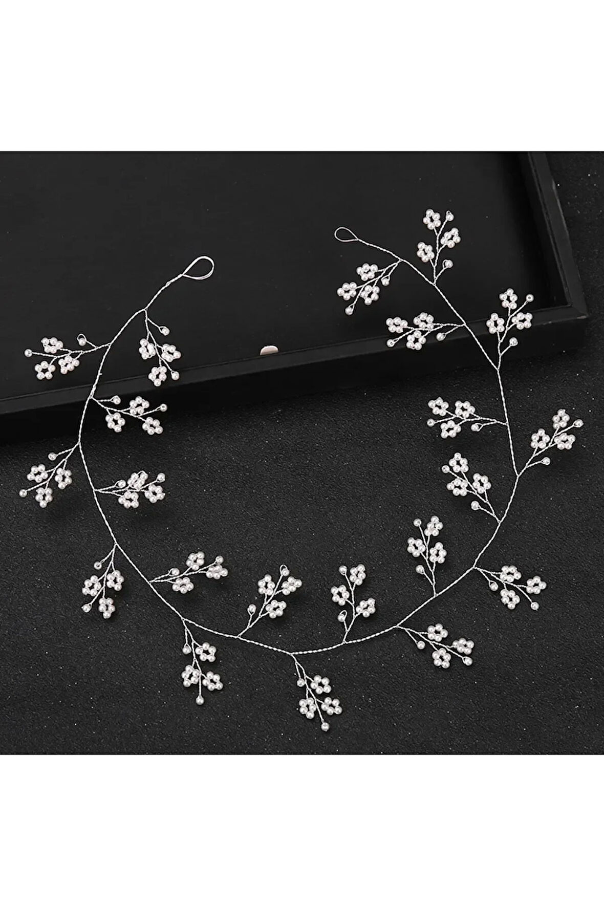 El Yapımı - Kristal İncili Özel Saç Aksesuarı - Günlük ,Özel Gün (Nikah,Düğün)