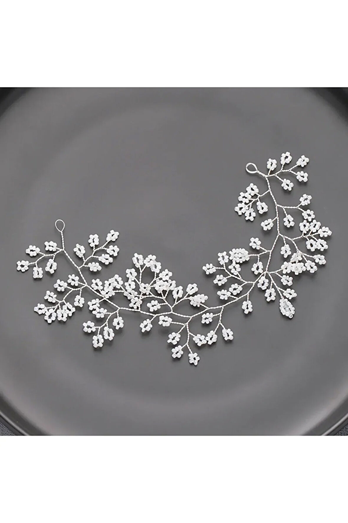 El Yapımı - Kristal İncili Özel Saç Aksesuarı - Günlük ,Özel Gün (Nikah,Düğün)