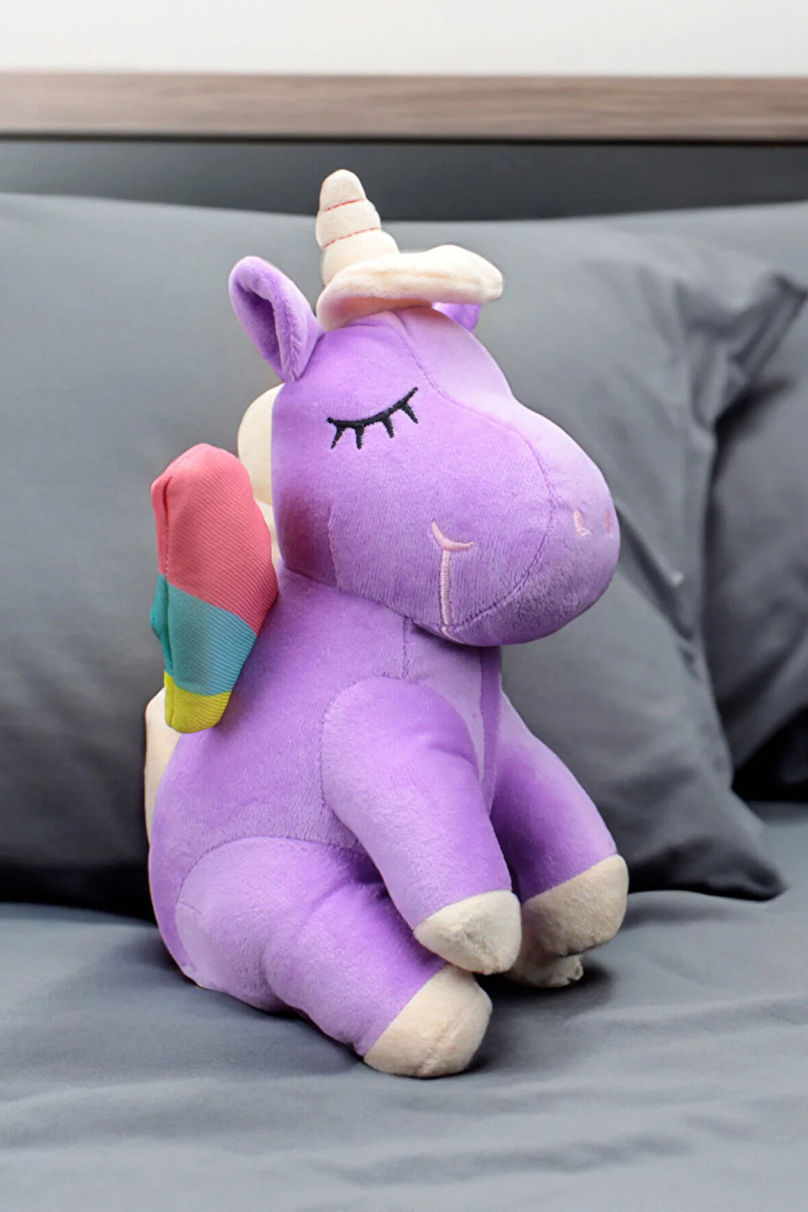 Oturan Unicorn Peluş 35CM Lila