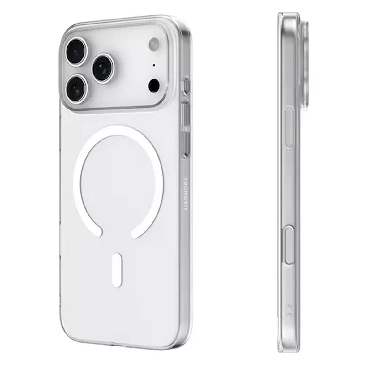 İphone 17 Pro Uyumlu Kılıf Kablosuz Şarj Destekli Şeffaf Silikon Kapak