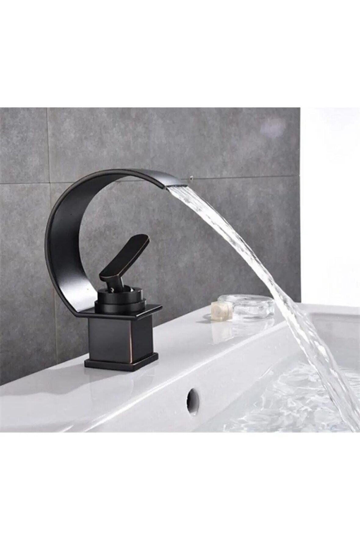 Banyo Lavabo Bataryası Mat Siyah Yeni Şelale Model