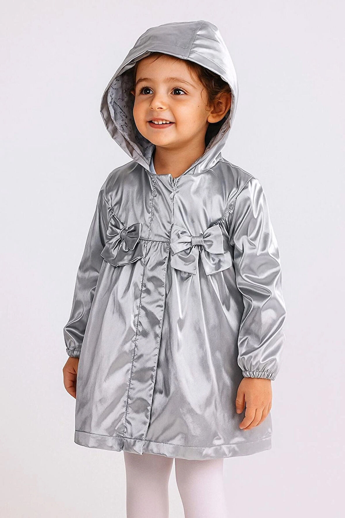 KIZ ÇOCUK KAPÜŞON DETAYLI YAĞMURLUK - RÜZGARLIK 