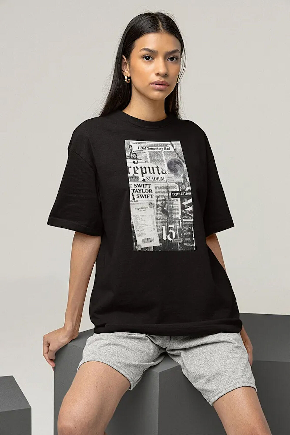 I Did Something Bad Taylor Swift Baskılı Unisex Oversize Tişört