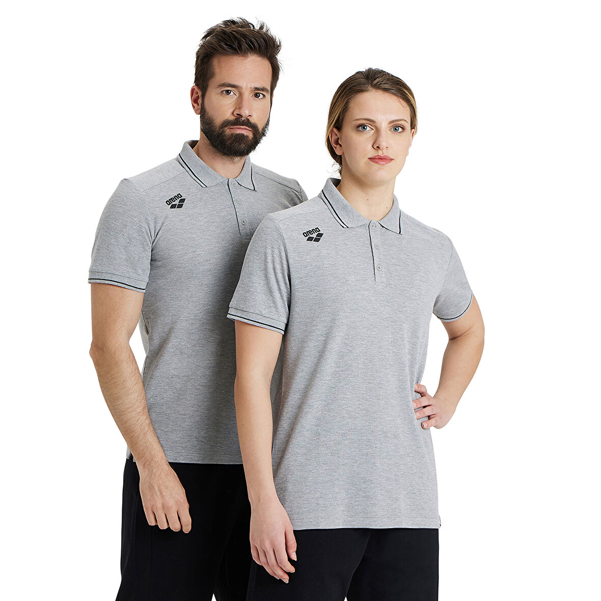 Team Solid Unisex Gri Polo Yaka T-Shirt 004901550