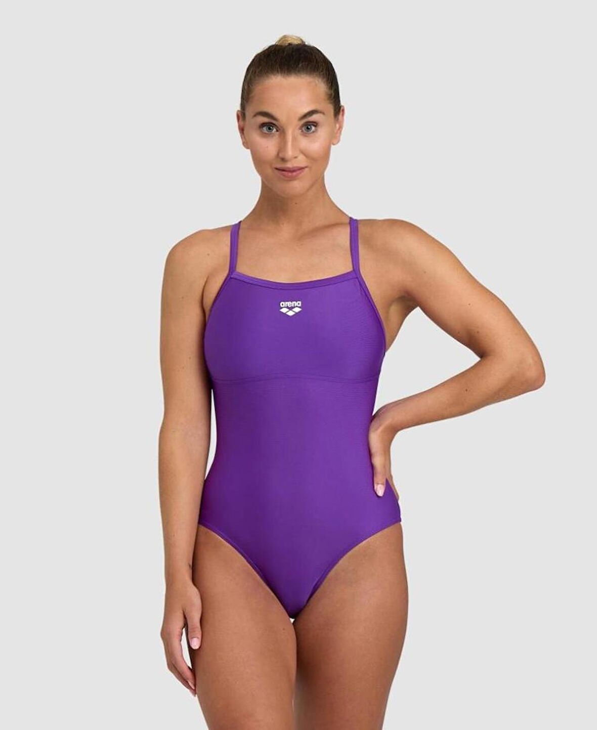 Arena Womens Solid Swimsuit Lightdrop Back B Kadın Yüzücü Mayosu Mor 005909900