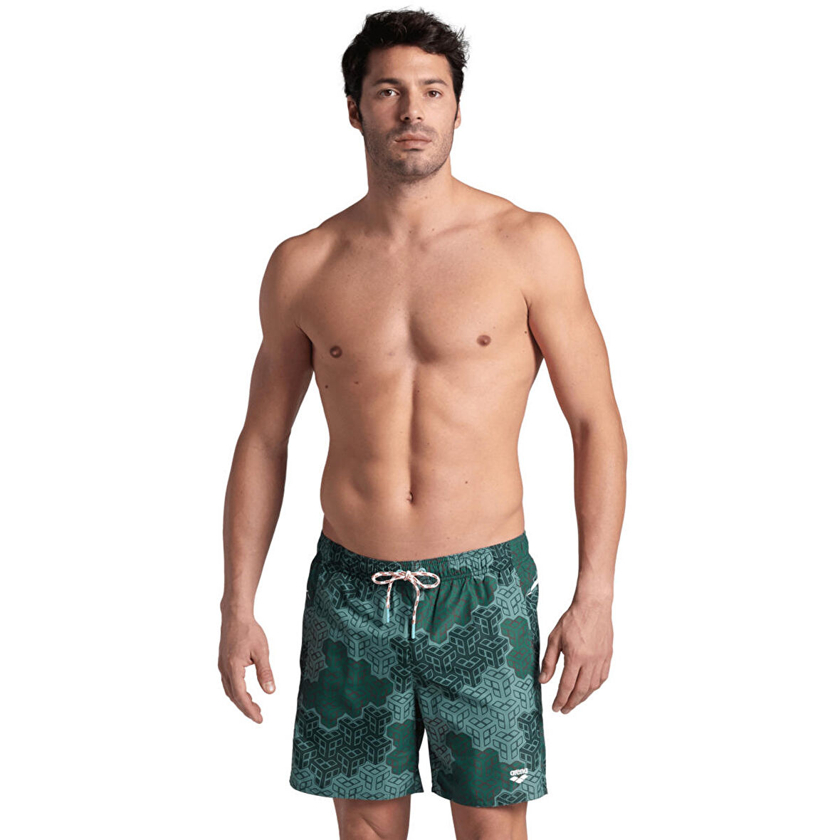 Beach Allover Printed Erkek Yeşil Yüzücü Şortu 007150610