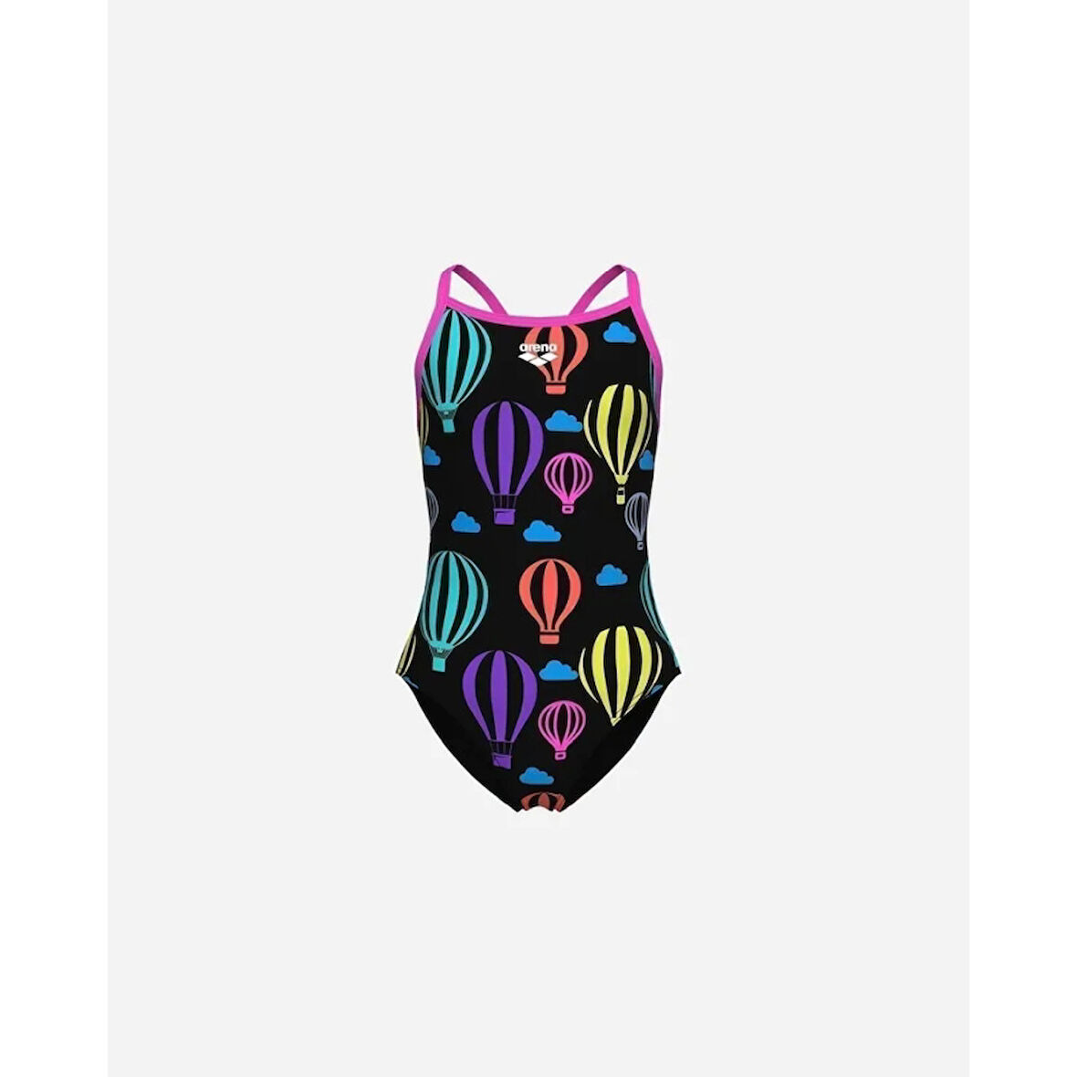 Arena Balloons Lightdrop Back Swimsuit Jr Black Multi/Shocking Pink 007919509