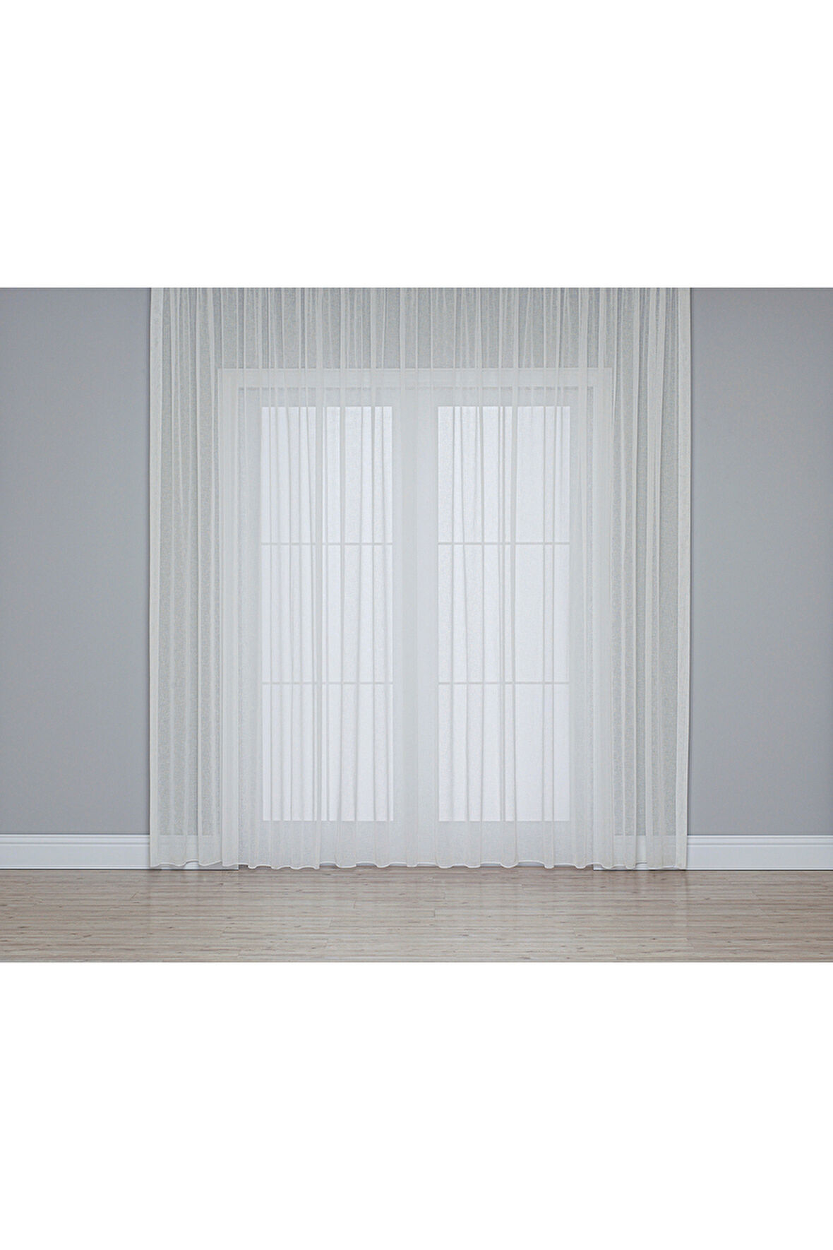 Gauze Fabric Design FOLDED KETEN PLUS KREM YÜKSEK KALİTELİ EKSTRAFORLU TÜL PERDE 300 x 270