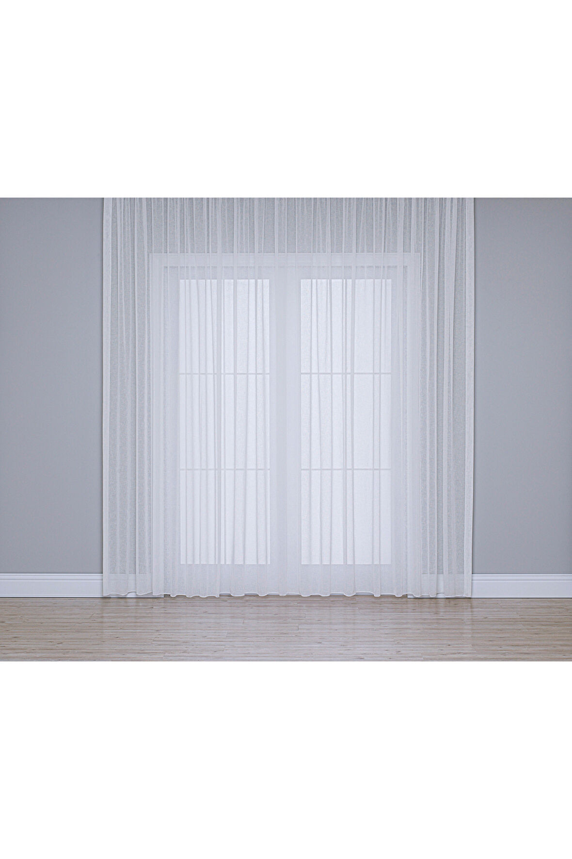 Gauze Fabric Design Folded KETEN PLUS BEYAZ TÜL PERDE 100 x 270