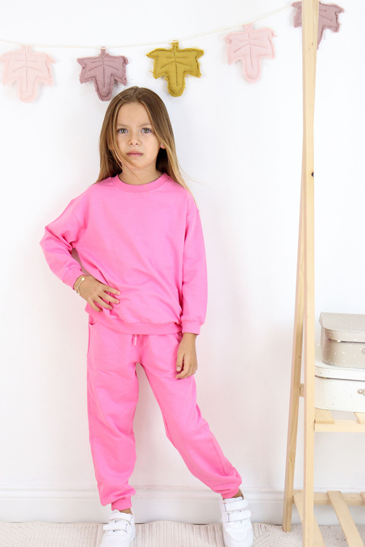 Kız Çocuk İki İplik Basic Eşofman Takımı