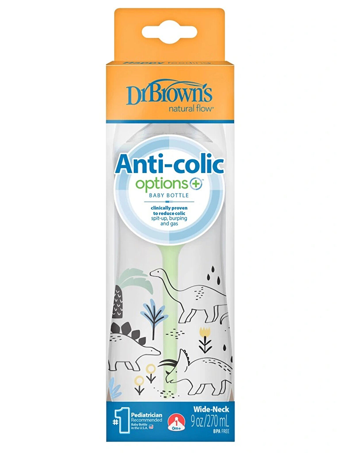 Dr.Browns Geniş Ağız PP Antikolik Options Biberon  270ml Erkek