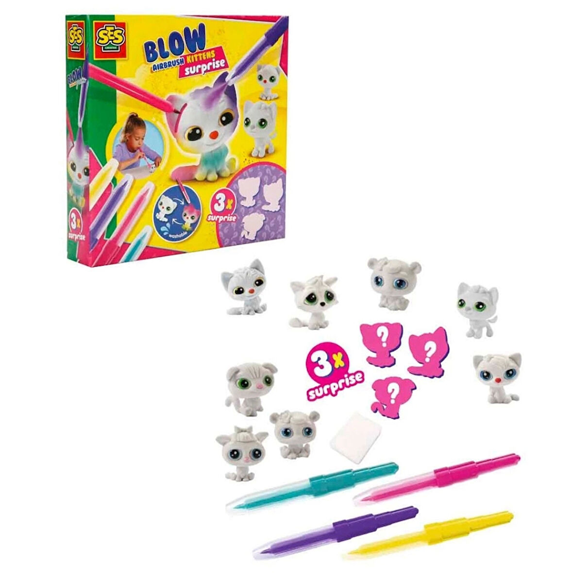 Nessiworld Boya Üfleme Kalemi 3x Kedicik Sürprizi