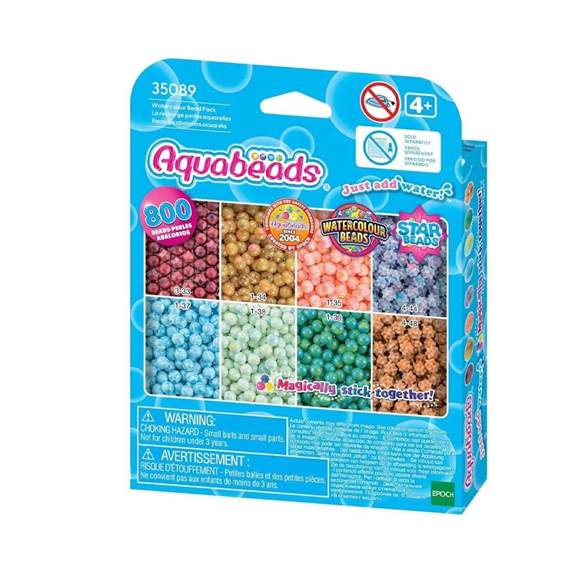 Nessiworld 35089 AquaBeads Suluboya Renkleri Yedek Boncuk Pakedi- 800 parça +4 yaş