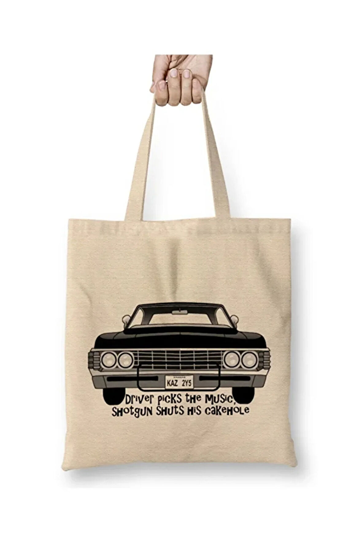 Supernatural Dean Winchester Daddy's Home Bez Çanta Uzun Saplı Bez Çanta Uzun Saplı