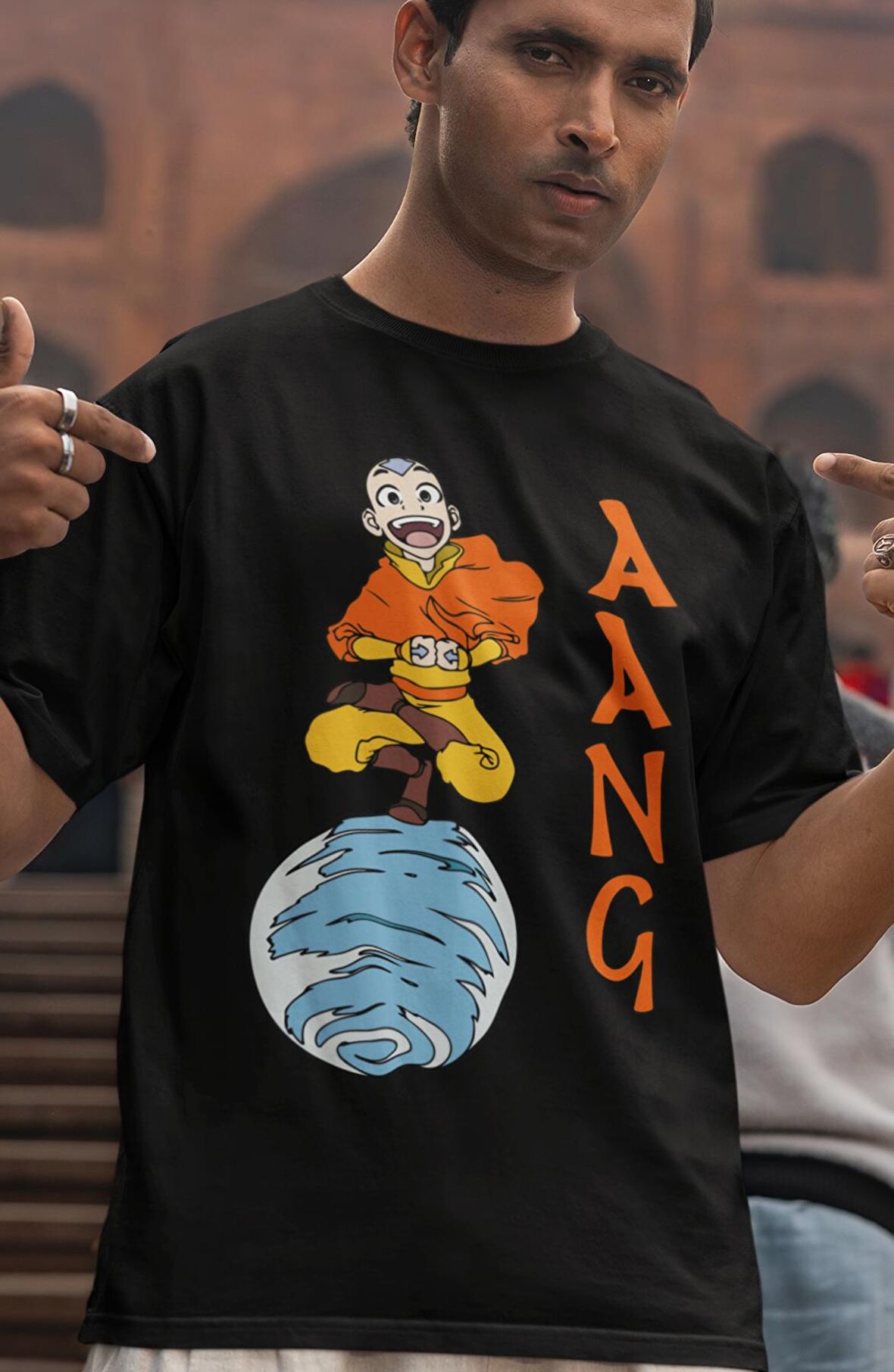 Avatar Aang Yazı Baskılı T-Shirt, Unisex Avatar Son Hava Bükücü Baskılı Tişört