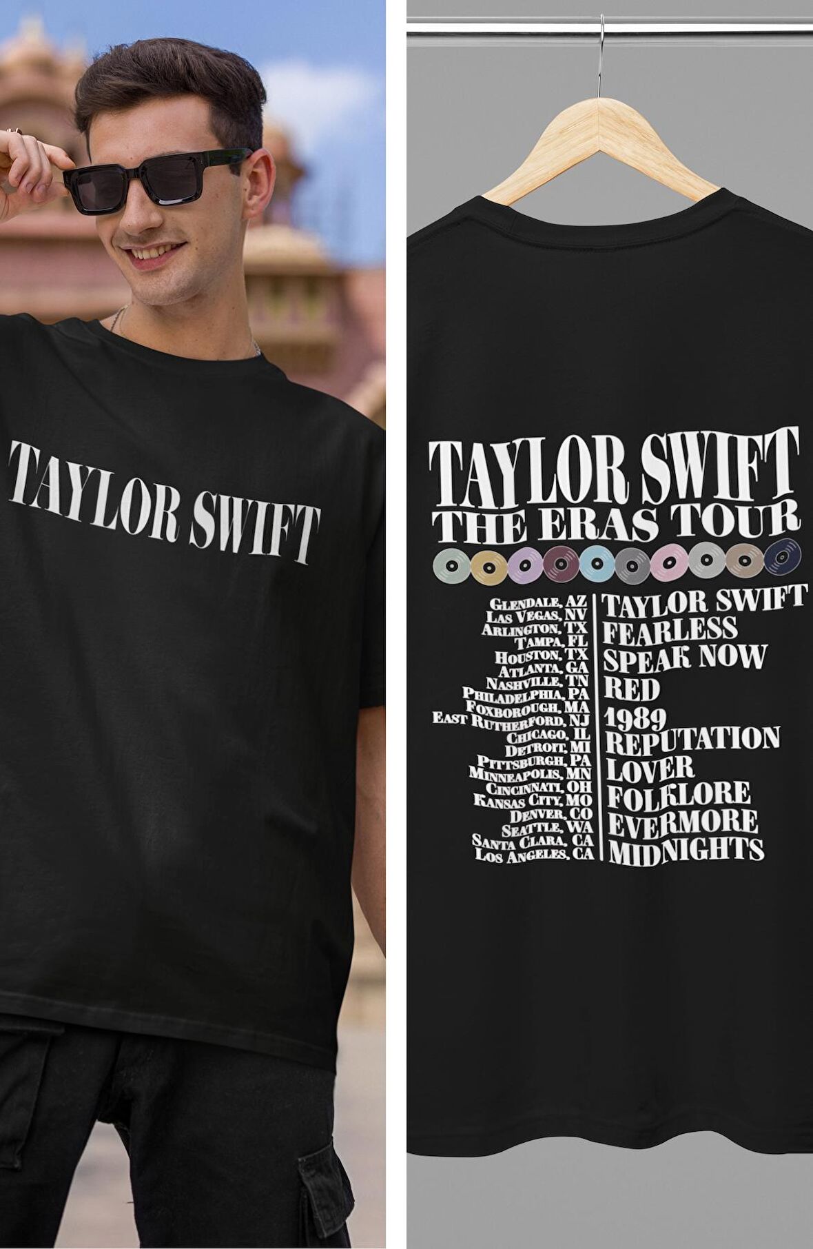 Unisex Oversize Taylor Eras Tour Yazılı Tshirt, Taylor Swift The Eras Tour Sırt Baskılı Tişört