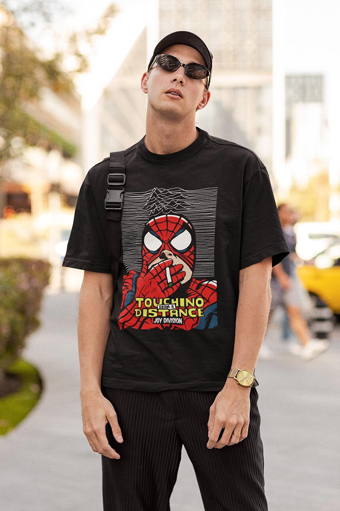 Komik Spider-man Baskılı Tişört, Erkek-Kadın Oversize Örümcek Adam Baskılı Tshirt