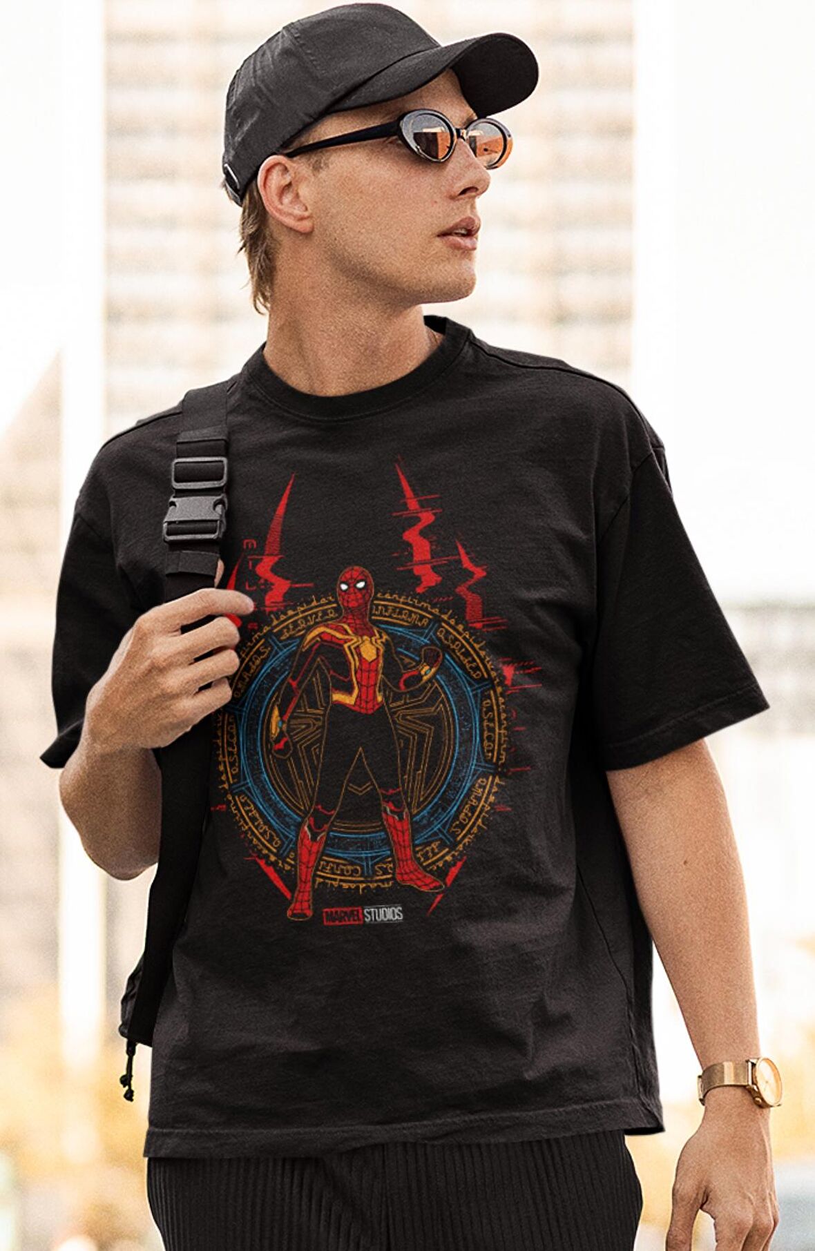 Marvel Studios Spider-Man Adam Baskılı Tişört, Erkek-Kadın Oversize Örümcek Adam Baskılı T-shirt