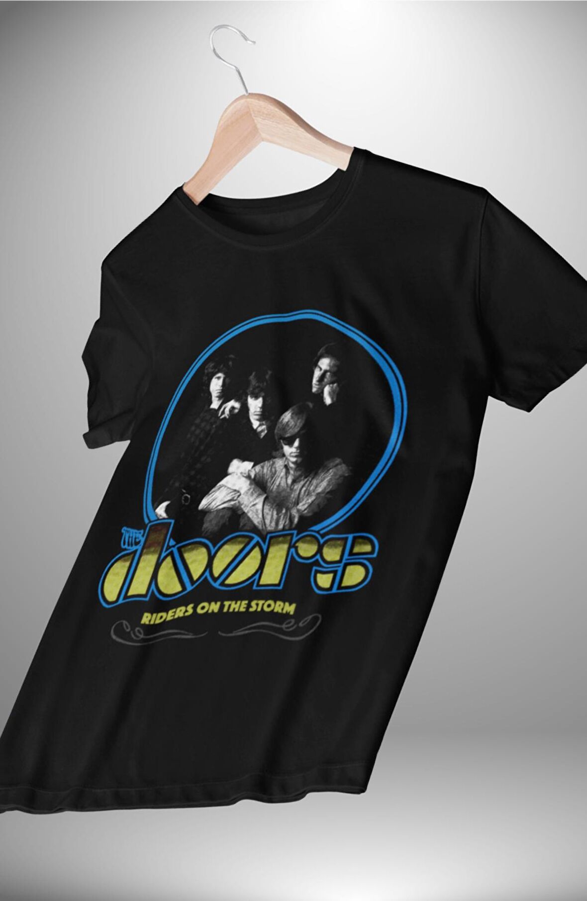 The Doors Baskılı T-shirt, Unisex Rock Metal Müzik Temalı Tişört