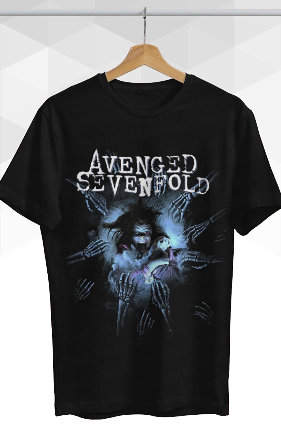Avenged Sevenfold Danger Baskılı T-shirt, Unisex Rock Metal Müzik Temalı Tişört