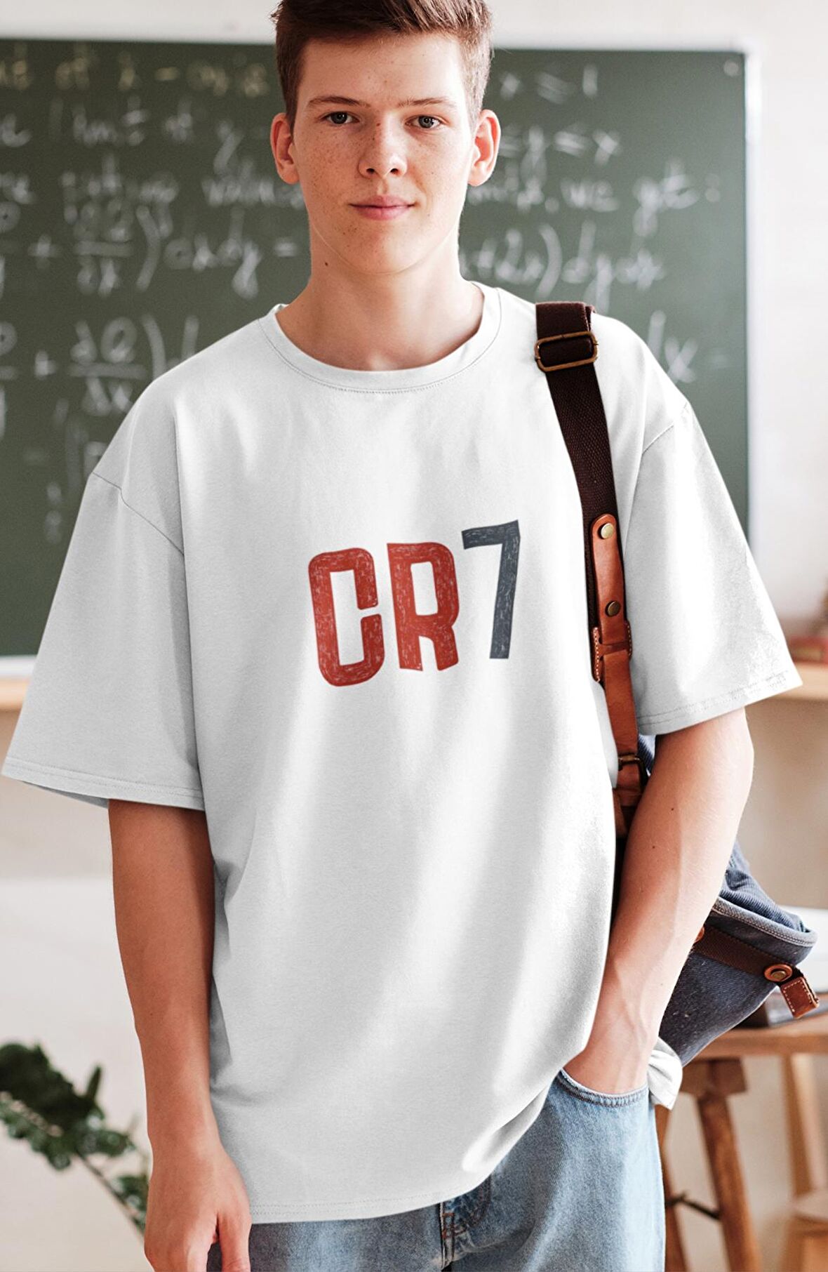 CR7 Baskılı T-shirt, Unisex Cristiano Ronaldo Baskılı Tişört