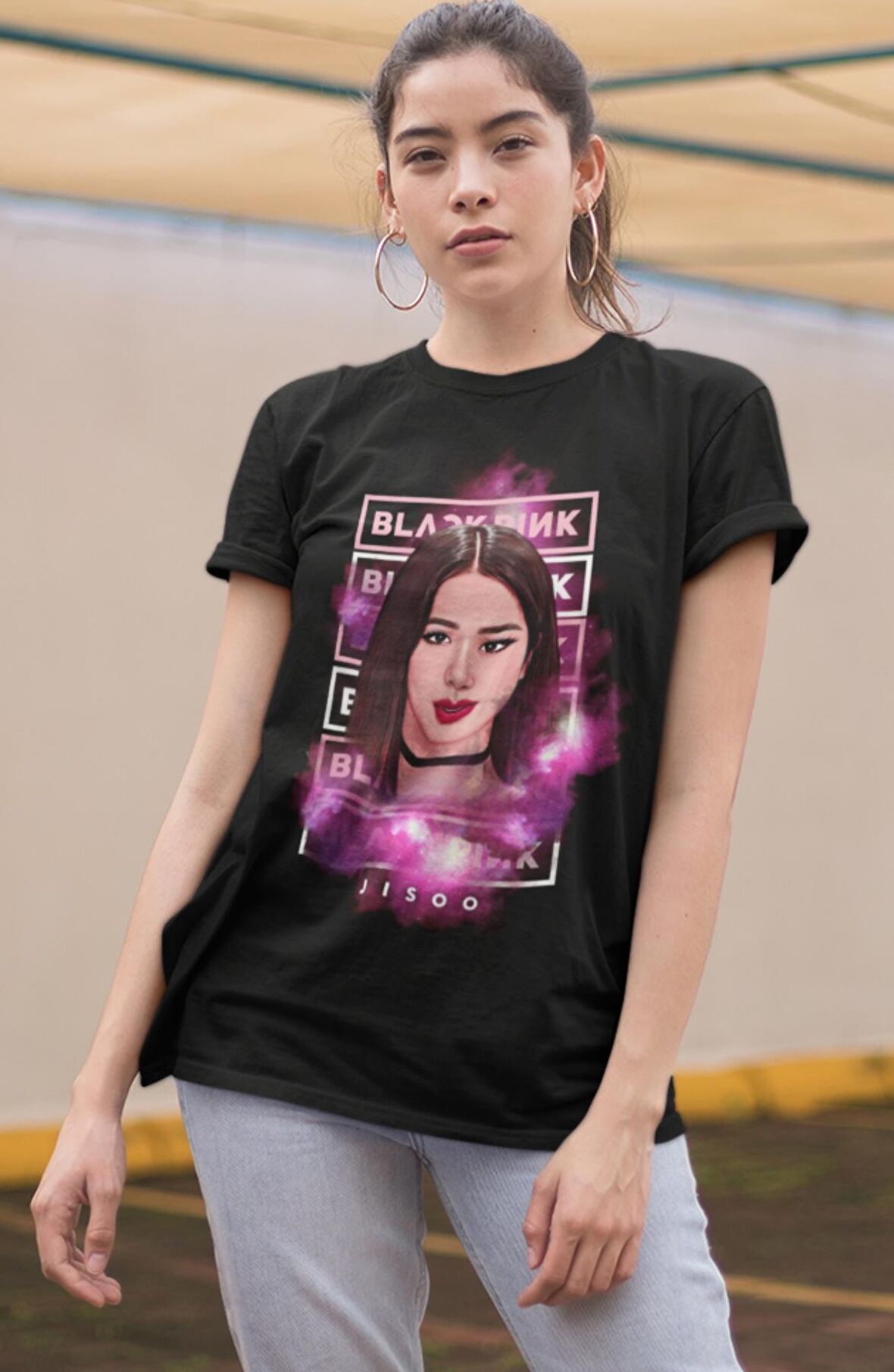Blackpink Jisoo Baskılı T-shirt, Unisex K-Pop Baskılı Tişört