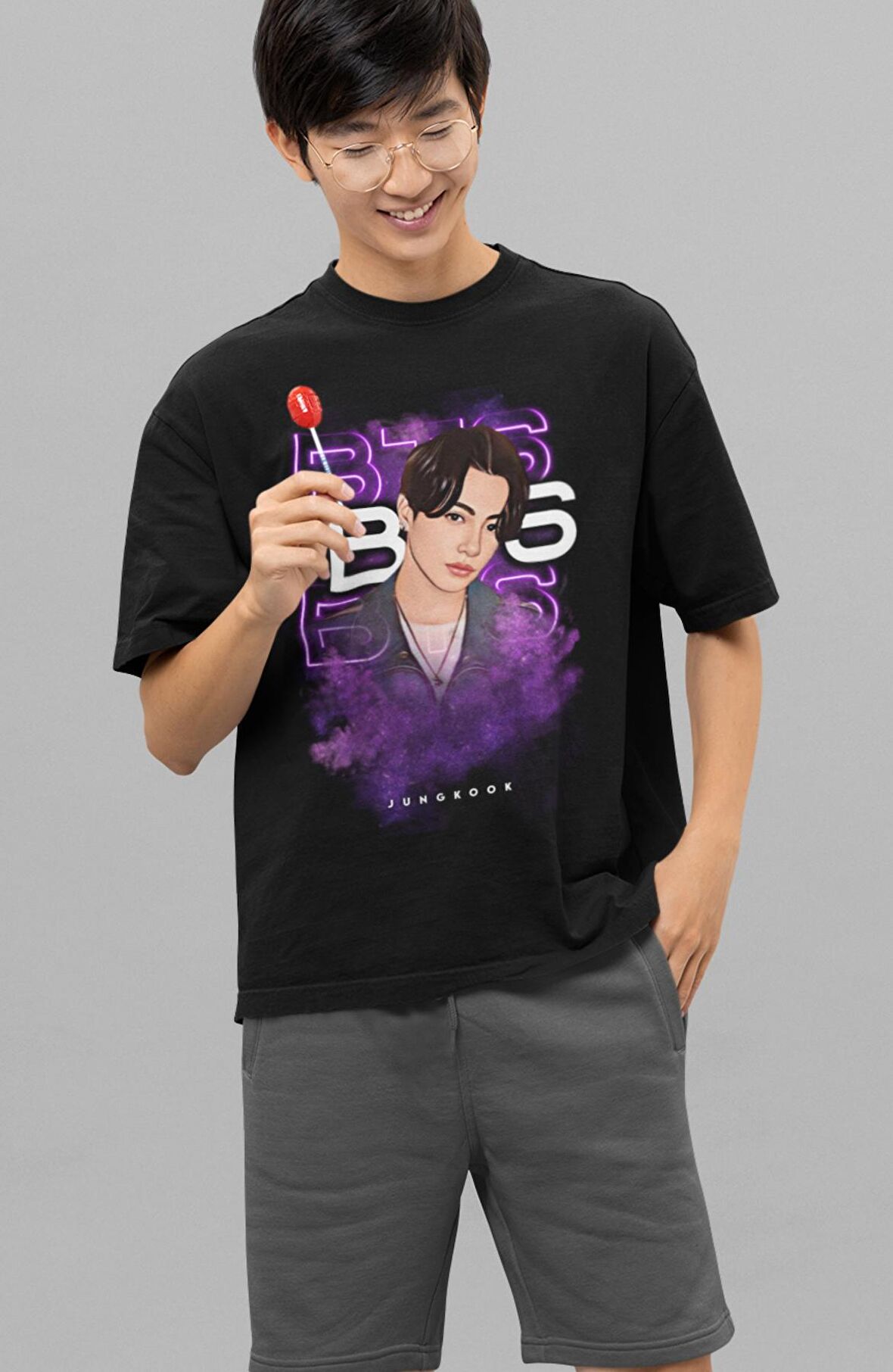 Bts Jungkook Baskılı T-shirt, Unisex K-Pop Baskılı Tişört
