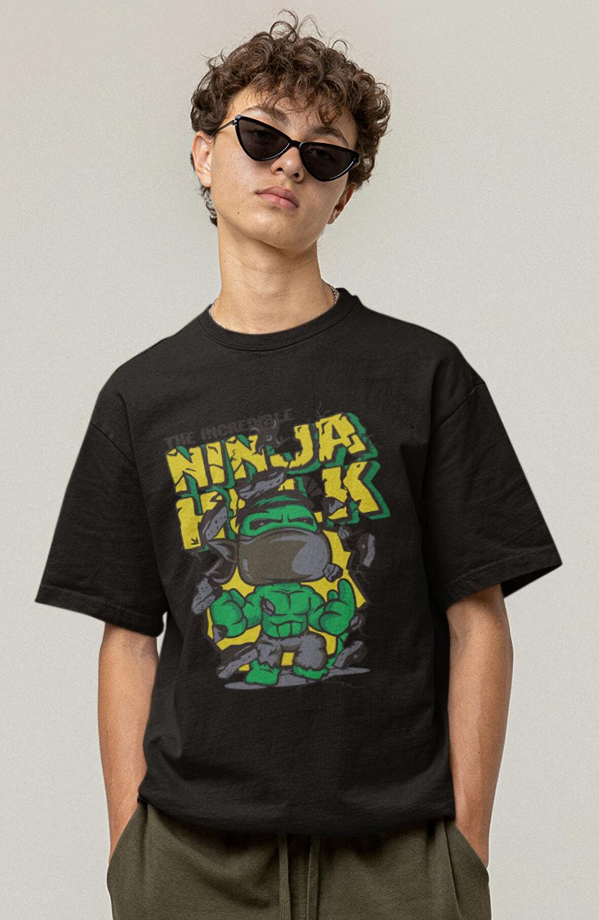The Incredible Ninja Hulk Baskılı Tişört, Erkek-Kadın Marvel Film Temalı T-Shirt