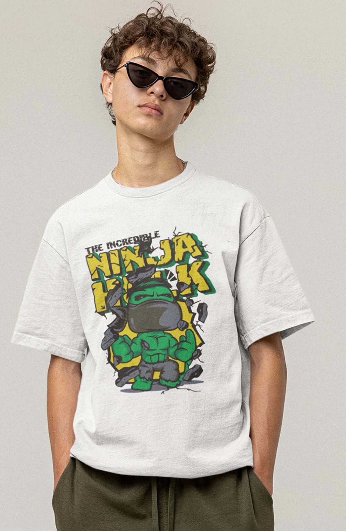 The Incredible Ninja Hulk Baskılı Tişört, Erkek-Kadın Marvel Film Temalı T-Shirt