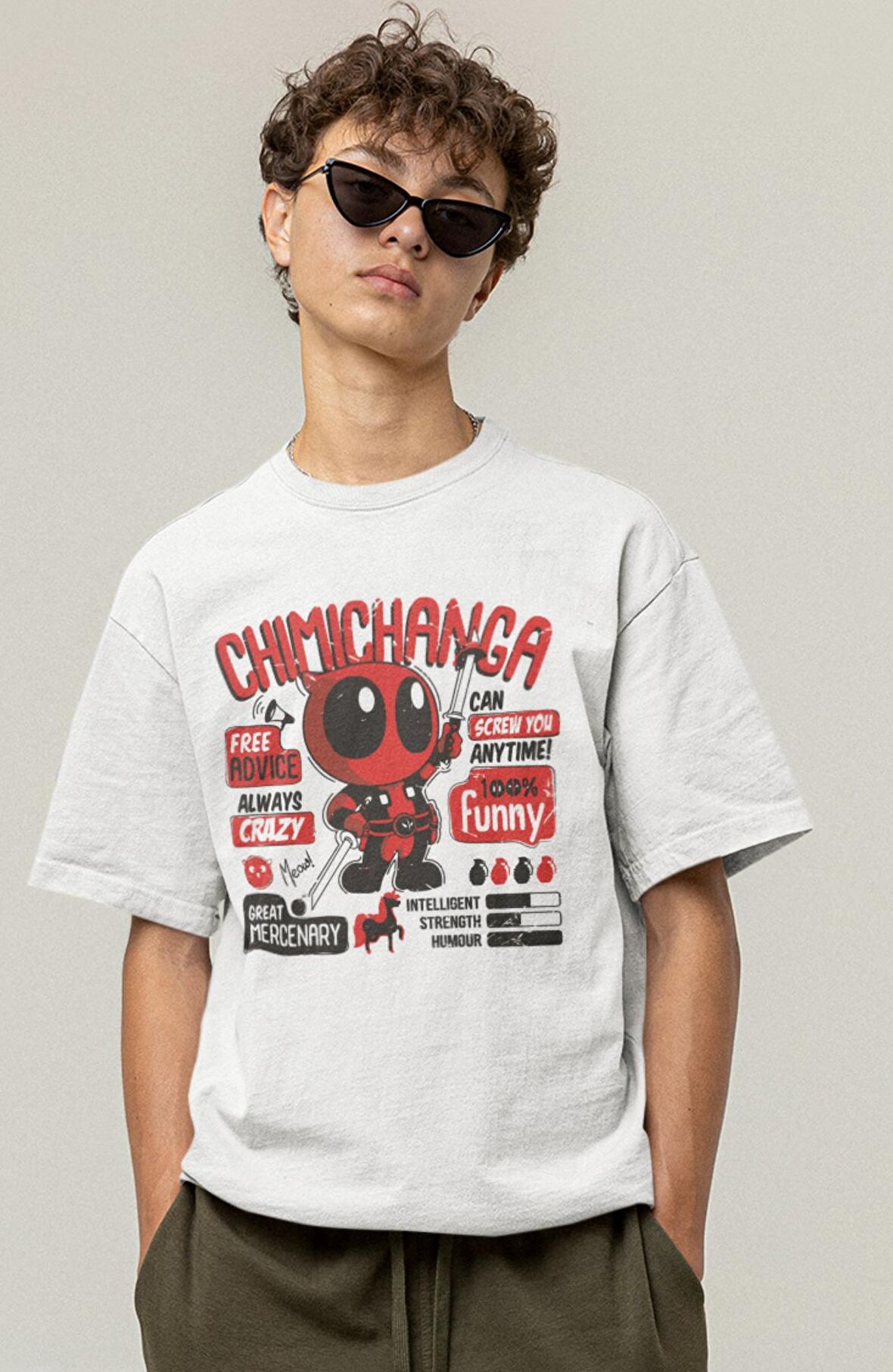 Marvel Chimichanga Baskılı Tişört, Erkek-Kadın Marvel Evreni Baskılı T-Shirt