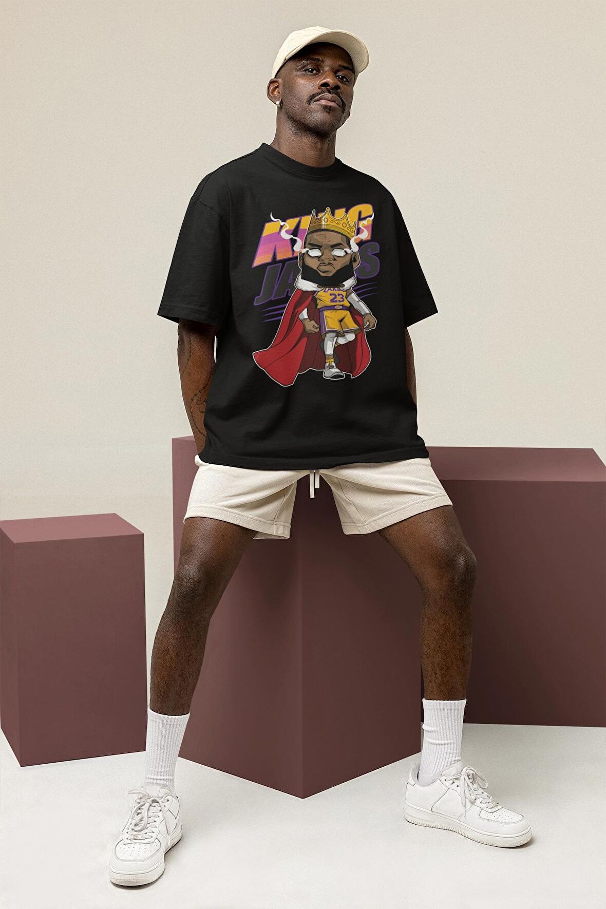 Unisex LeBron James Baskılı T-shirt, Erkek-Kadın Basketbol Temalı Tişört