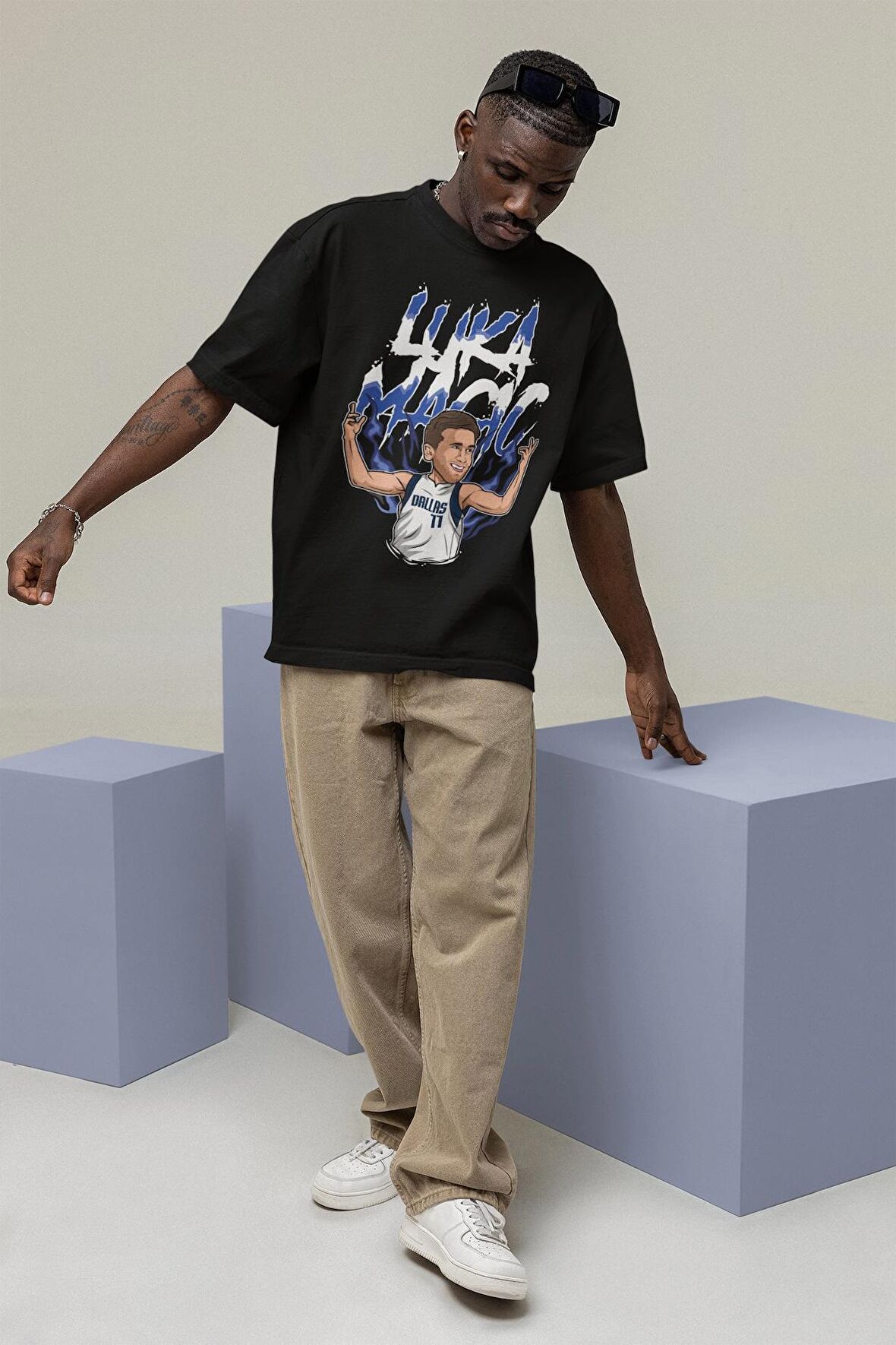 Unisex Luka Doncic Baskılı T-shirt, Erkek-Kadın Basketbol Temalı Tişört